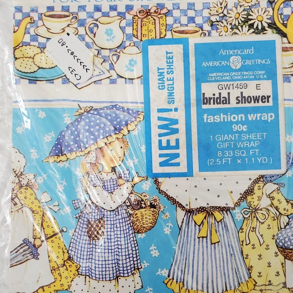 Vintage Gift Wrap Wrapping Paper American Greetings Bridal Baby Shower Lot Of 11